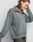MODAL SCUBA QUARTER ZIP FUNNEL NECK PULLOVER
