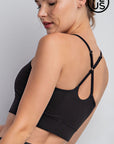 RAE MODE PLUS SIZE BUTTER SPORTS BRA WITH ADJUSTABLE STRAP