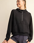 Rae Mode Modal Poly Span Quarter Zip Hoodie Jacket