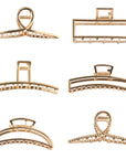 ACCITY - 6-Pack Gold Tone Metal Hair Claws, Strong Hold_CWABE0199
