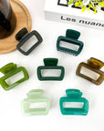 Square Thickened Hair Clip,Green Series Claw Clip