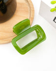 Square Thickened Hair Clip,Green Series Claw Clip