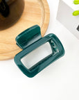 Square Thickened Hair Clip,Green Series Claw Clip