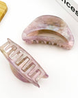 TheDivaSoap - Purple Acetate Hair Clip, Hollow Half-Moon Claw Clip