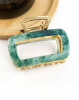 TheDivaSoap - Chic Hollow Square Hair Claw, Stylish Metal & Acetate Clip