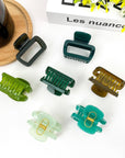 Square Thickened Hair Clip,Green Series Claw Clip