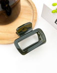 Square Thickened Hair Clip,Green Series Claw Clip