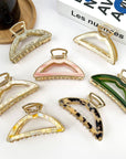 Acetate Metal Half Circle Hair Claw Clip