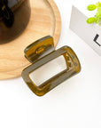 Square Thickened Hair Clip,Green Series Claw Clip