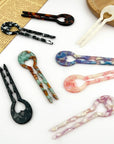 Heart Hairpin, Acetate Hair Stick with Anti-Slip Teeth