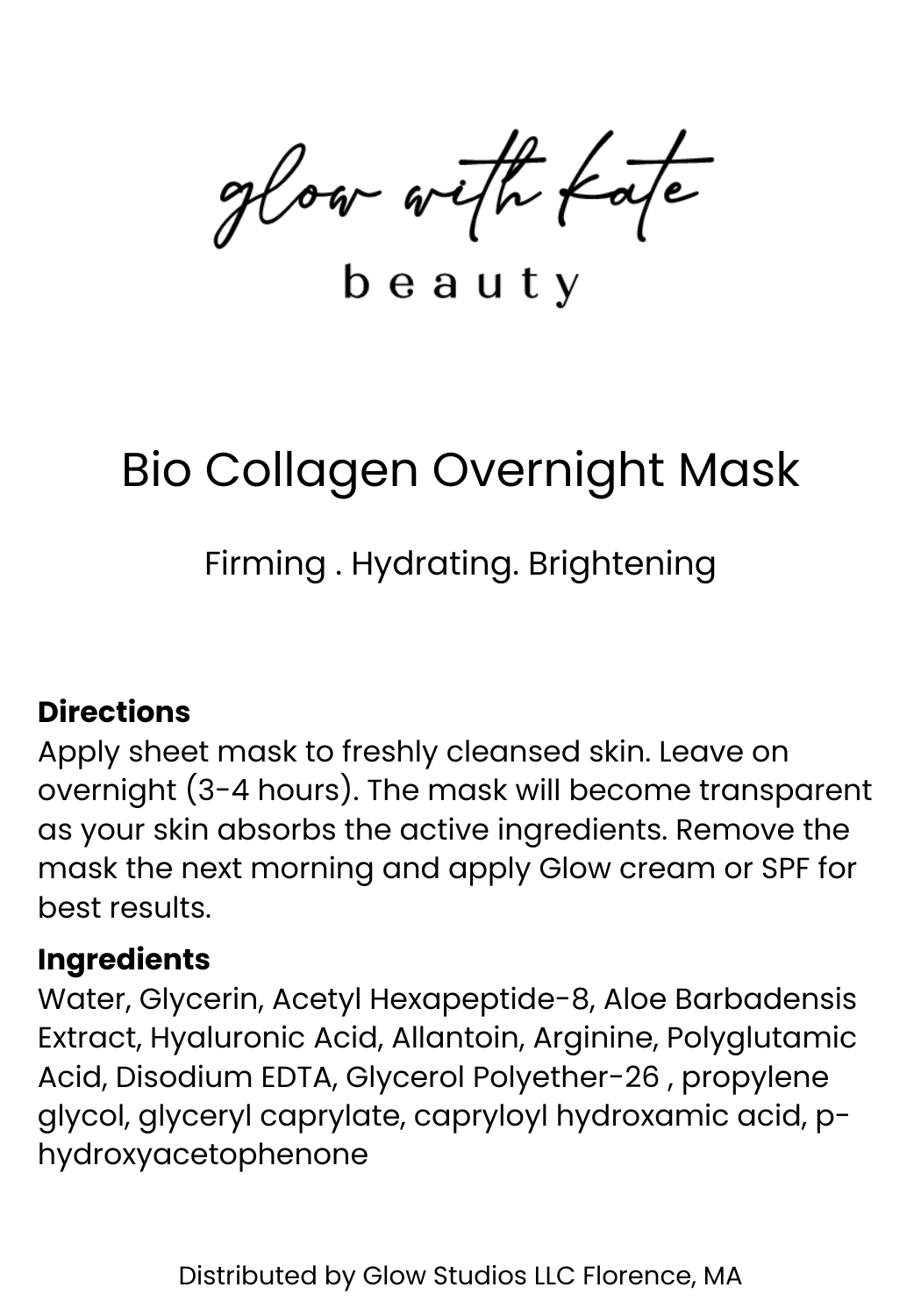 Glow Bio Collagen mask for overnight glow