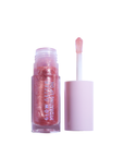 Lip gloss with applicator on a white background