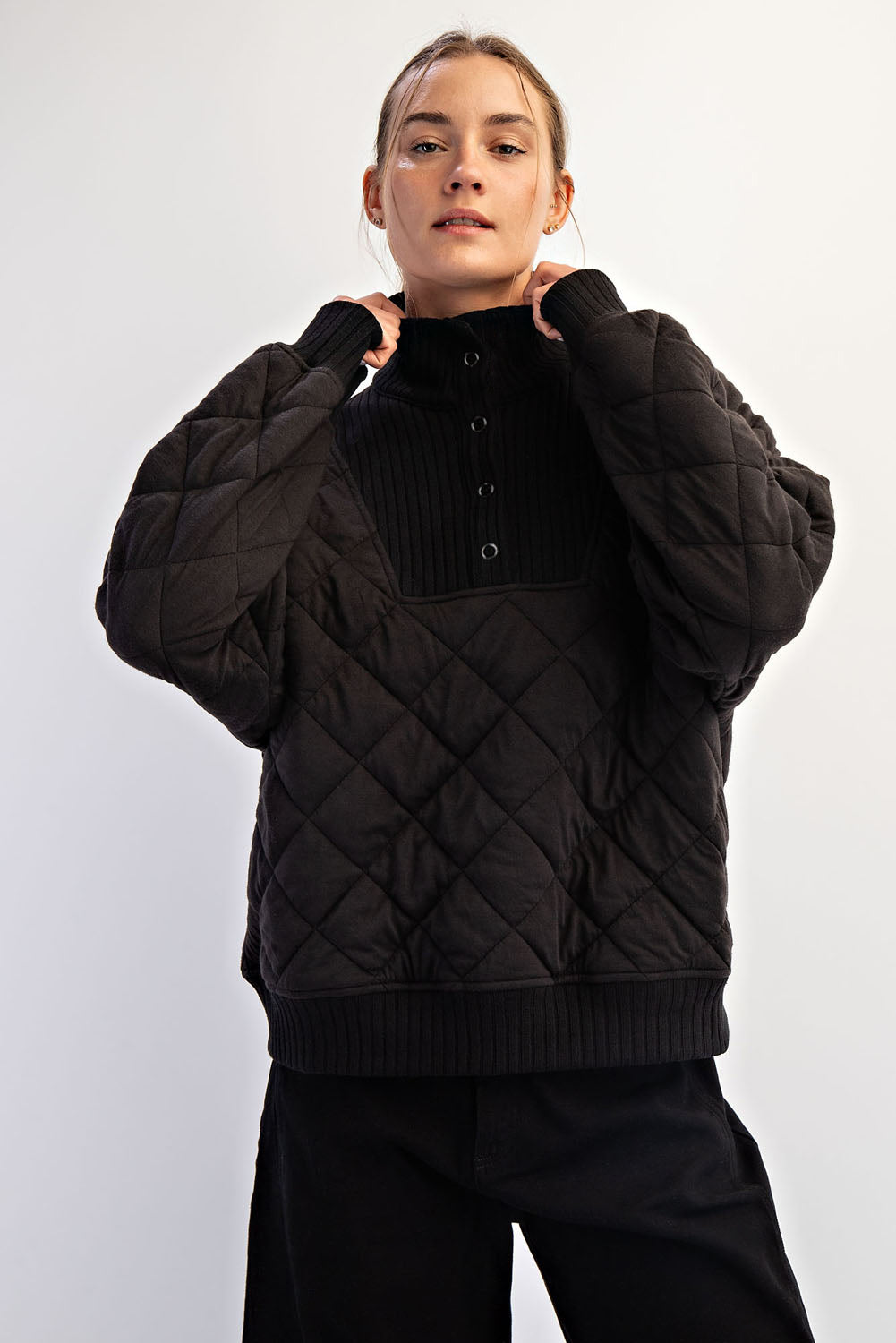 Rae Mode Quilted Snap Pullover