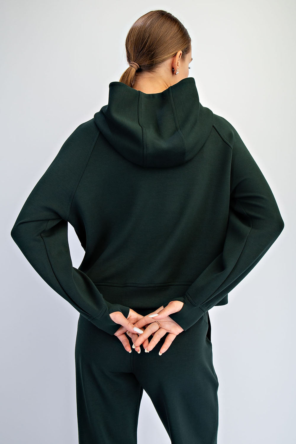 Rae Mode Modal Poly Span Quarter Zip Hoodie Jacket