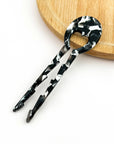 Heart Hairpin, Acetate Hair Stick with Anti-Slip Teeth