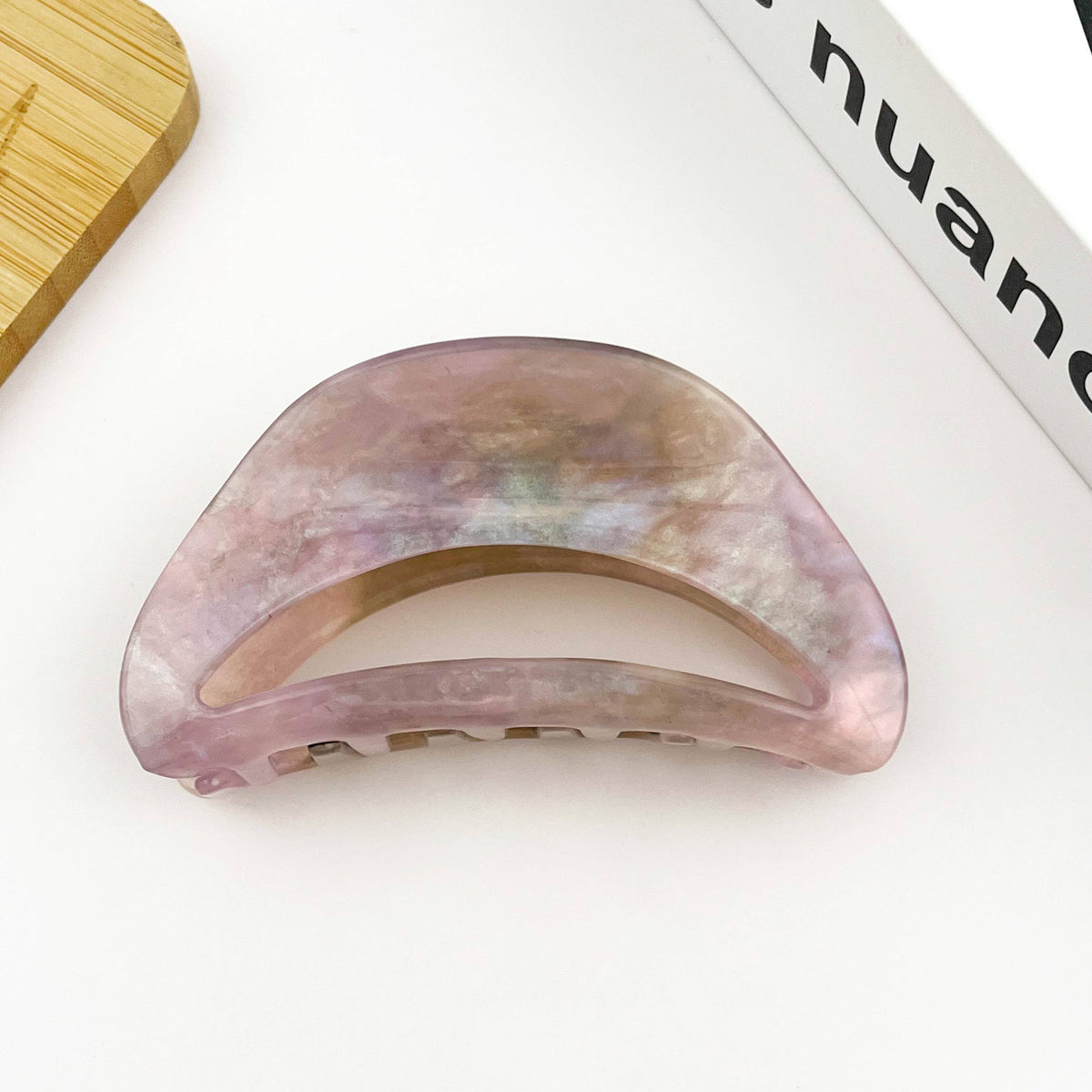 TheDivaSoap - Purple Acetate Hair Clip, Hollow Half-Moon Claw Clip