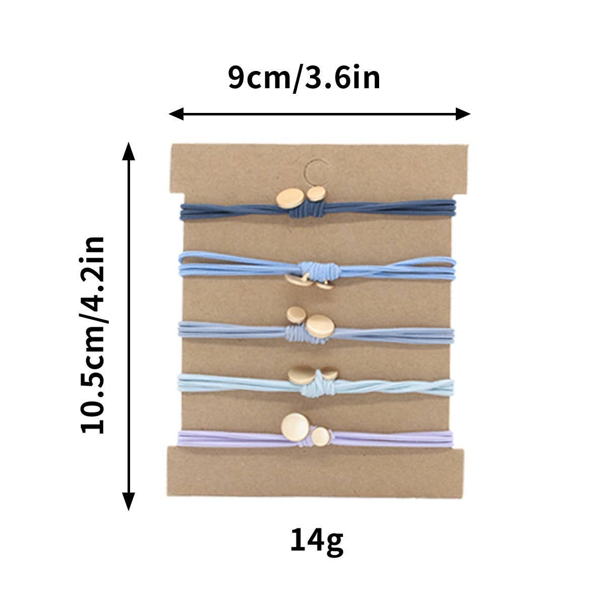 ACCITY - 5 CARD-MOUNTED GRADIENT SIMPLE HAIR SCRUNCHIES_CWAHA2722