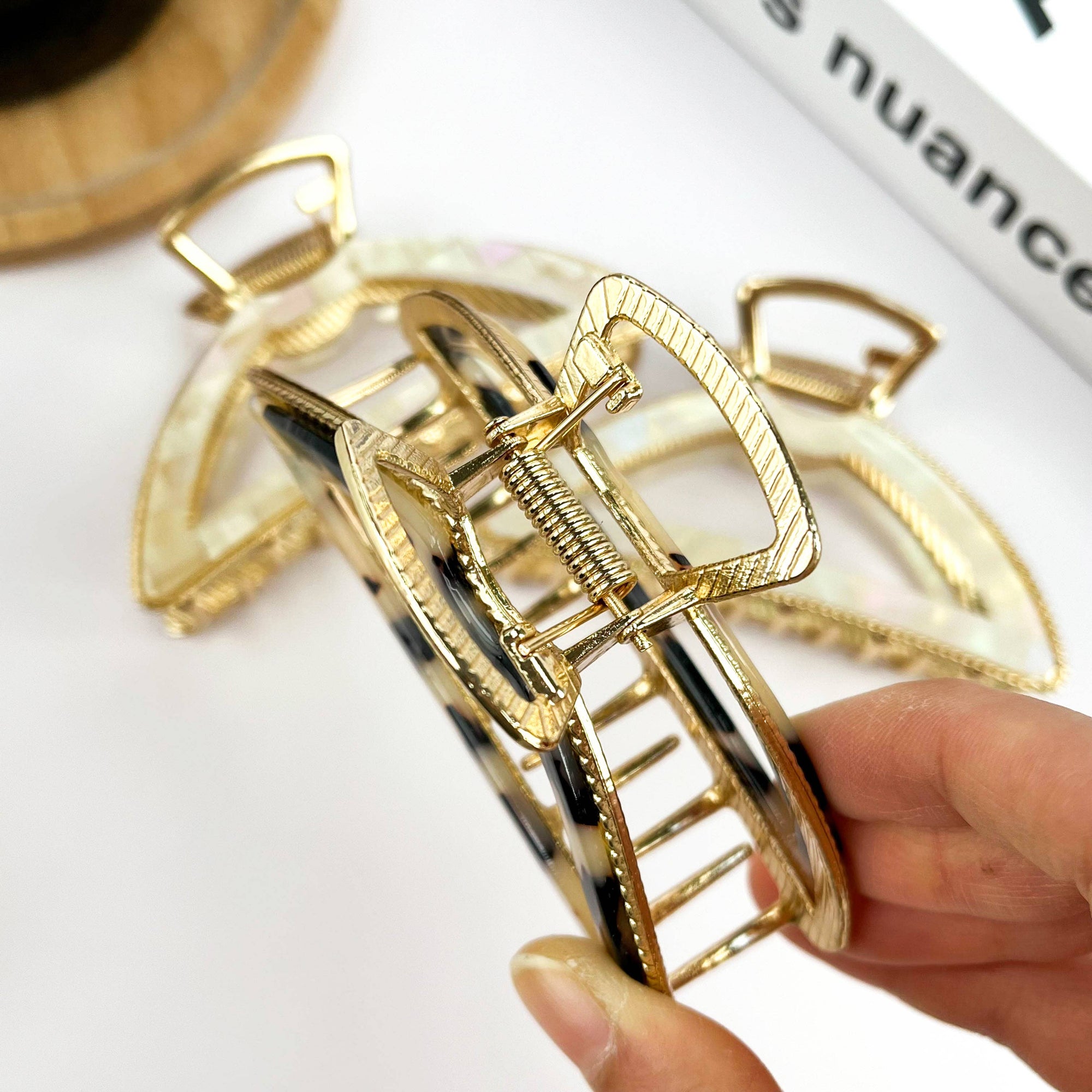 Acetate Metal Half Circle Hair Claw Clip