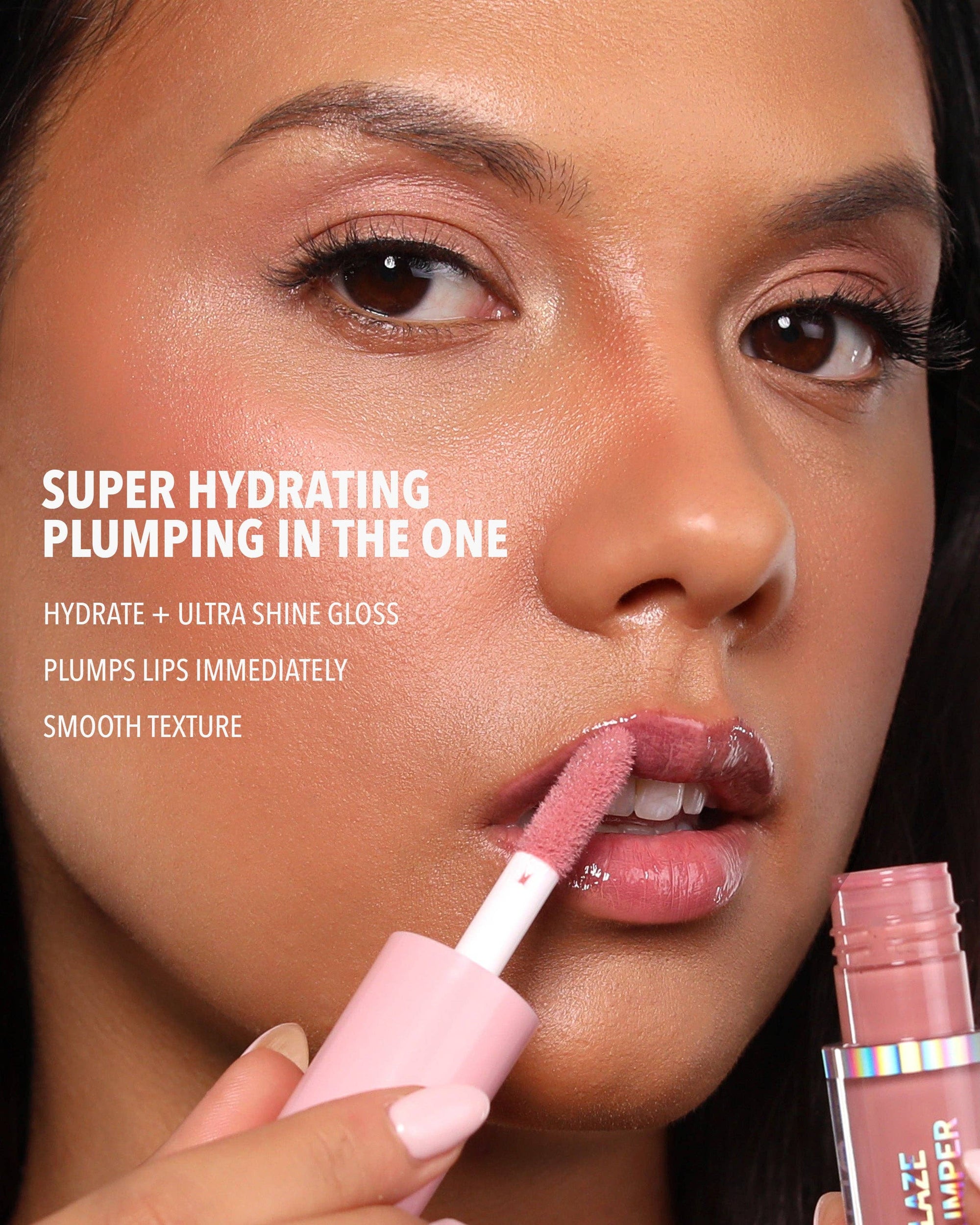 applying lip gloss 