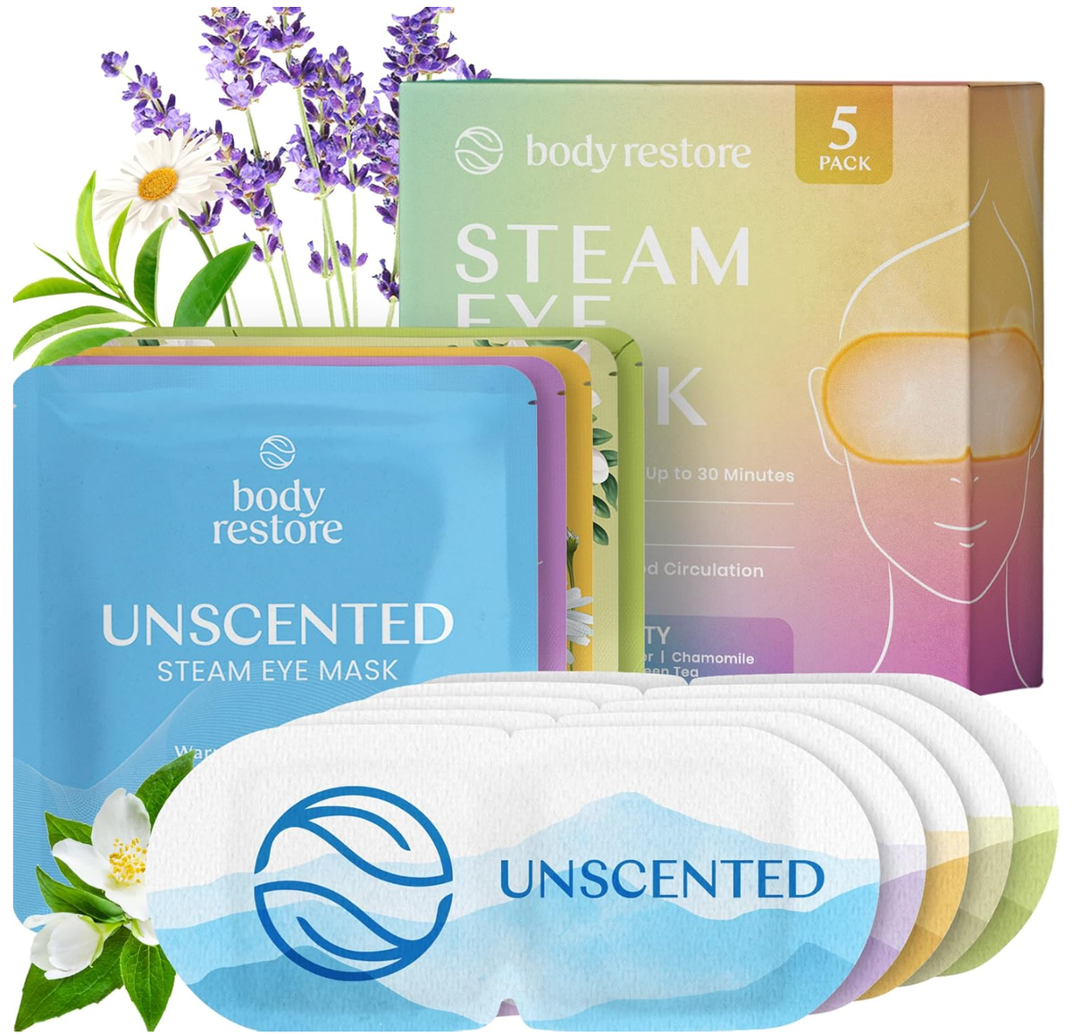 Best Beauty Group - BODY RESTORE Steam Eye Mask Spa Relax Five Packs or Single