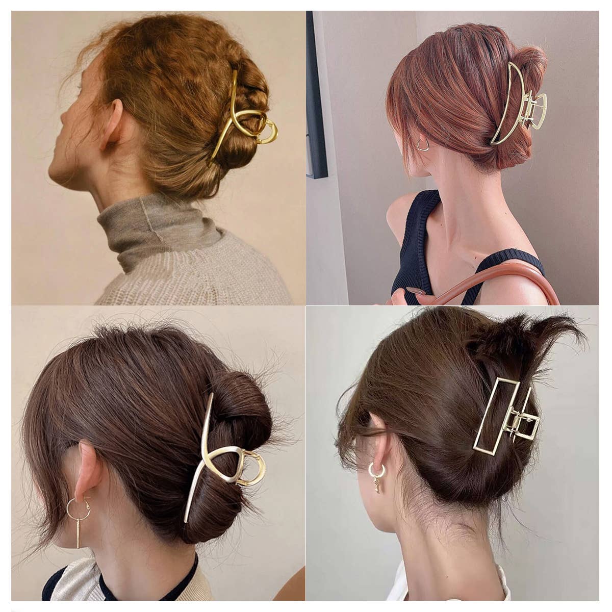 ACCITY - 6-Pack Gold Tone Metal Hair Claws, Strong Hold_CWABE0199