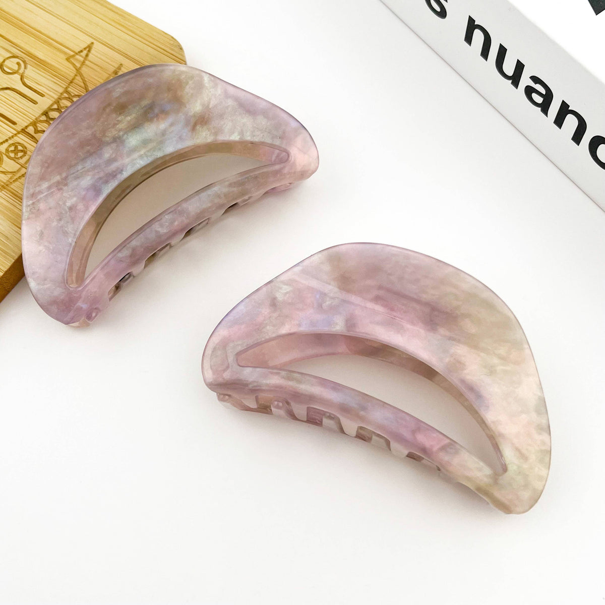 TheDivaSoap - Purple Acetate Hair Clip, Hollow Half-Moon Claw Clip