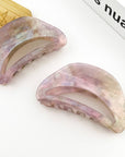 TheDivaSoap - Purple Acetate Hair Clip, Hollow Half-Moon Claw Clip