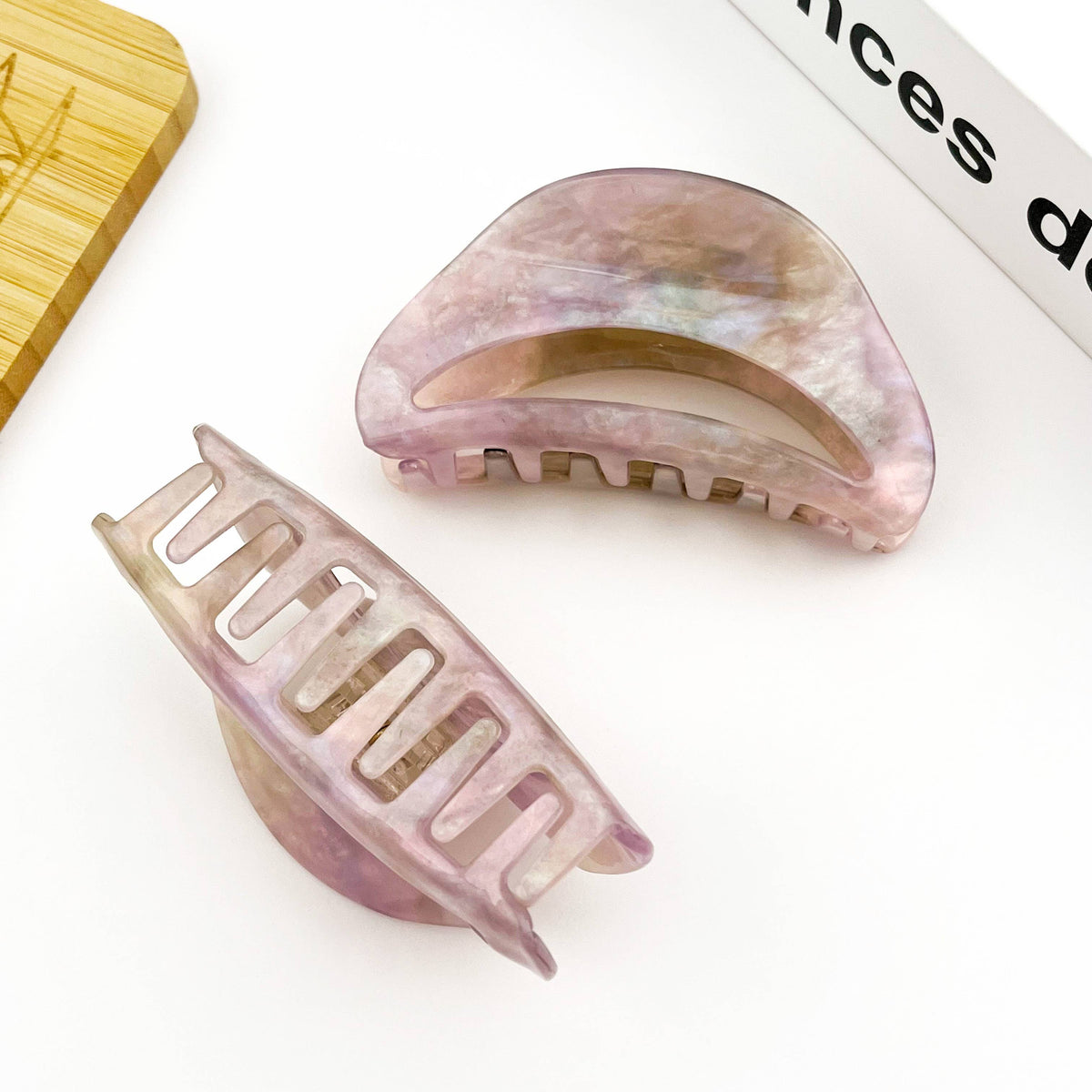 TheDivaSoap - Purple Acetate Hair Clip, Hollow Half-Moon Claw Clip