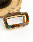 TheDivaSoap - Chic Hollow Square Hair Claw, Stylish Metal & Acetate Clip