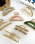 Acetate Metal Half Circle Hair Claw Clip