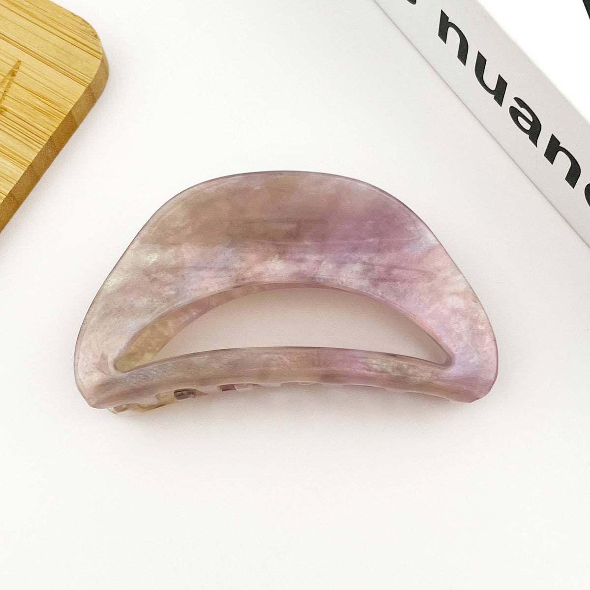 TheDivaSoap - Purple Acetate Hair Clip, Hollow Half-Moon Claw Clip
