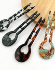 Heart Hairpin, Acetate Hair Stick with Anti-Slip Teeth