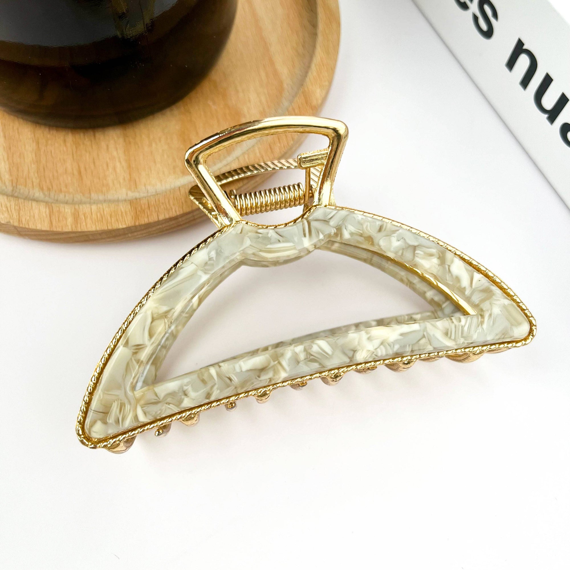 Acetate Metal Half Circle Hair Claw Clip