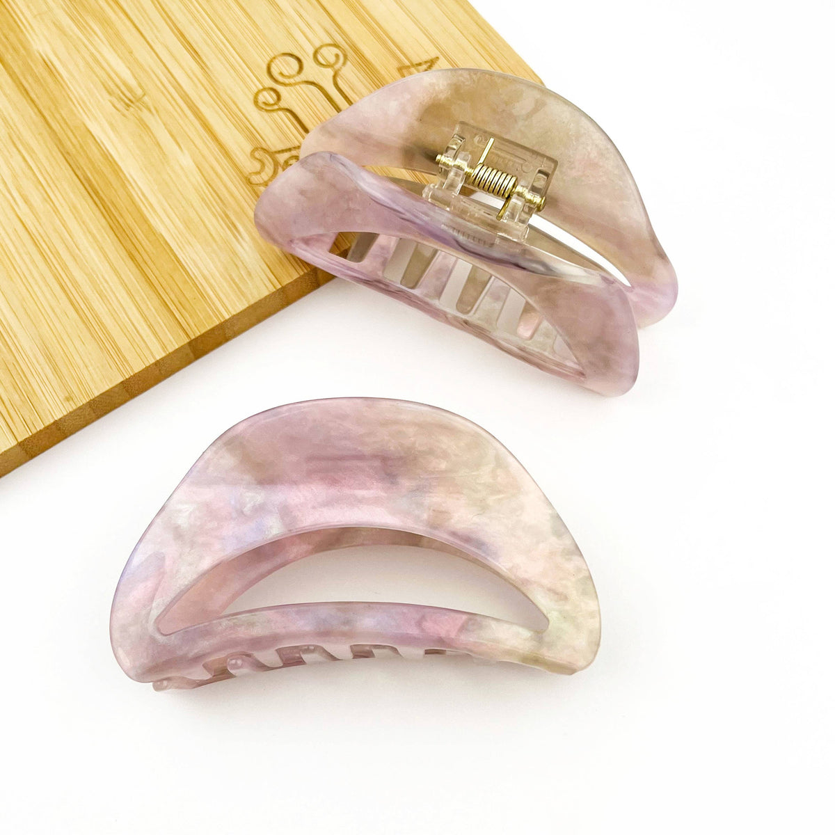 TheDivaSoap - Purple Acetate Hair Clip, Hollow Half-Moon Claw Clip