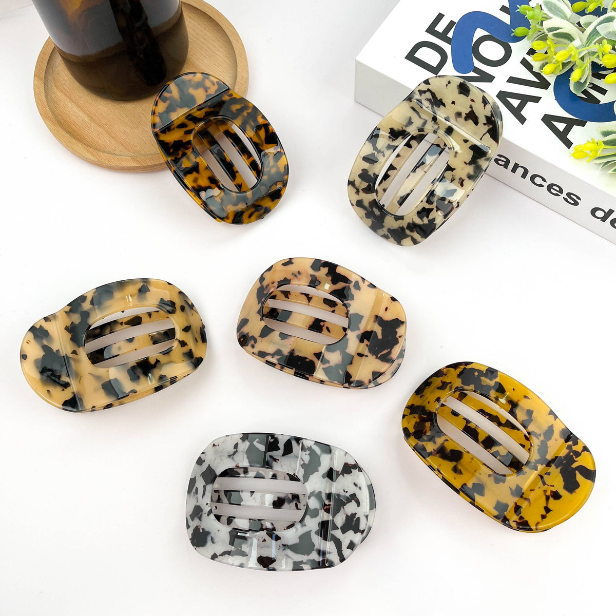 TheDivaSoap - Flat Round Hair Clip, Spring and Autumn Claw Clip
