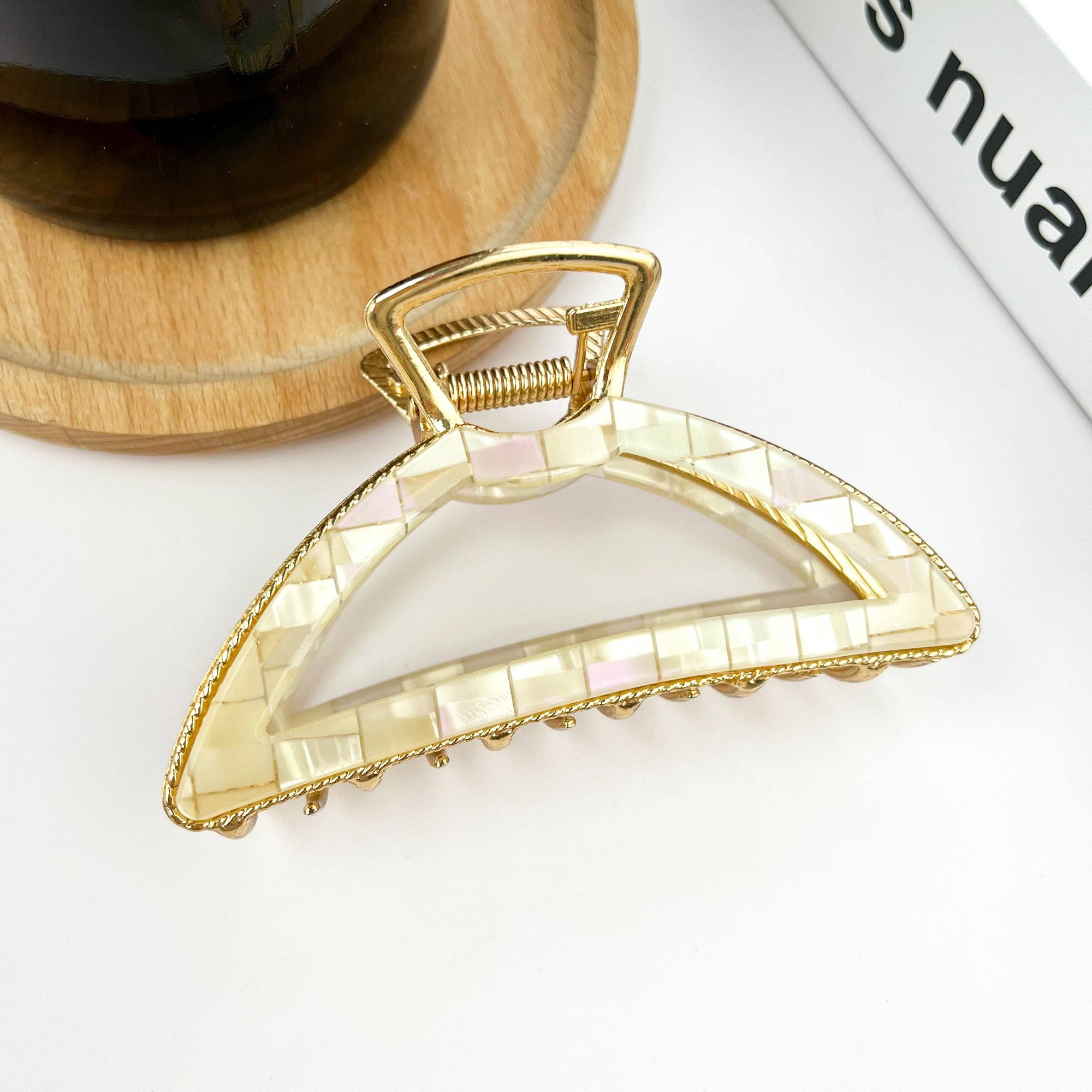 Acetate Metal Half Circle Hair Claw Clip