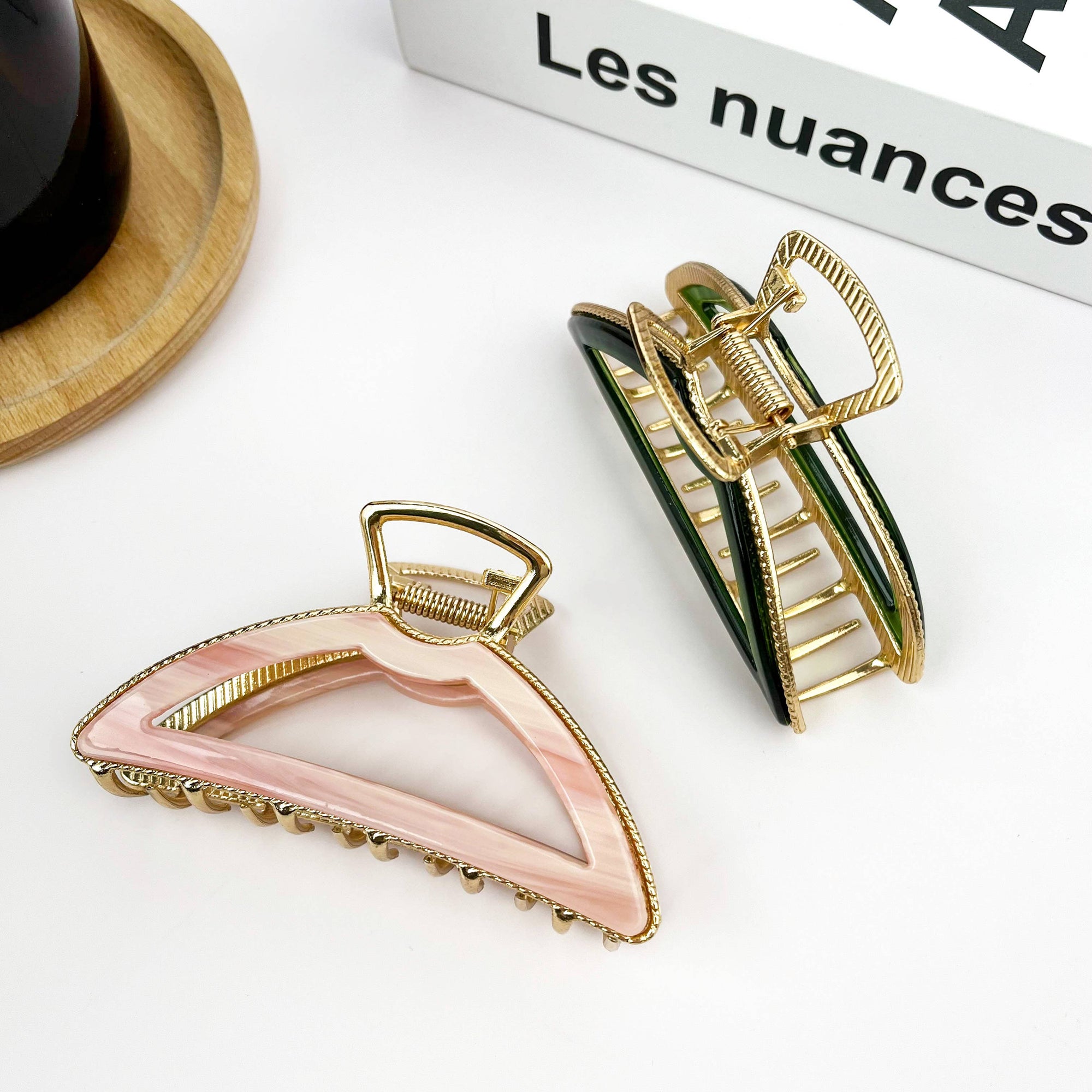 Acetate Metal Half Circle Hair Claw Clip