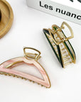 Acetate Metal Half Circle Hair Claw Clip