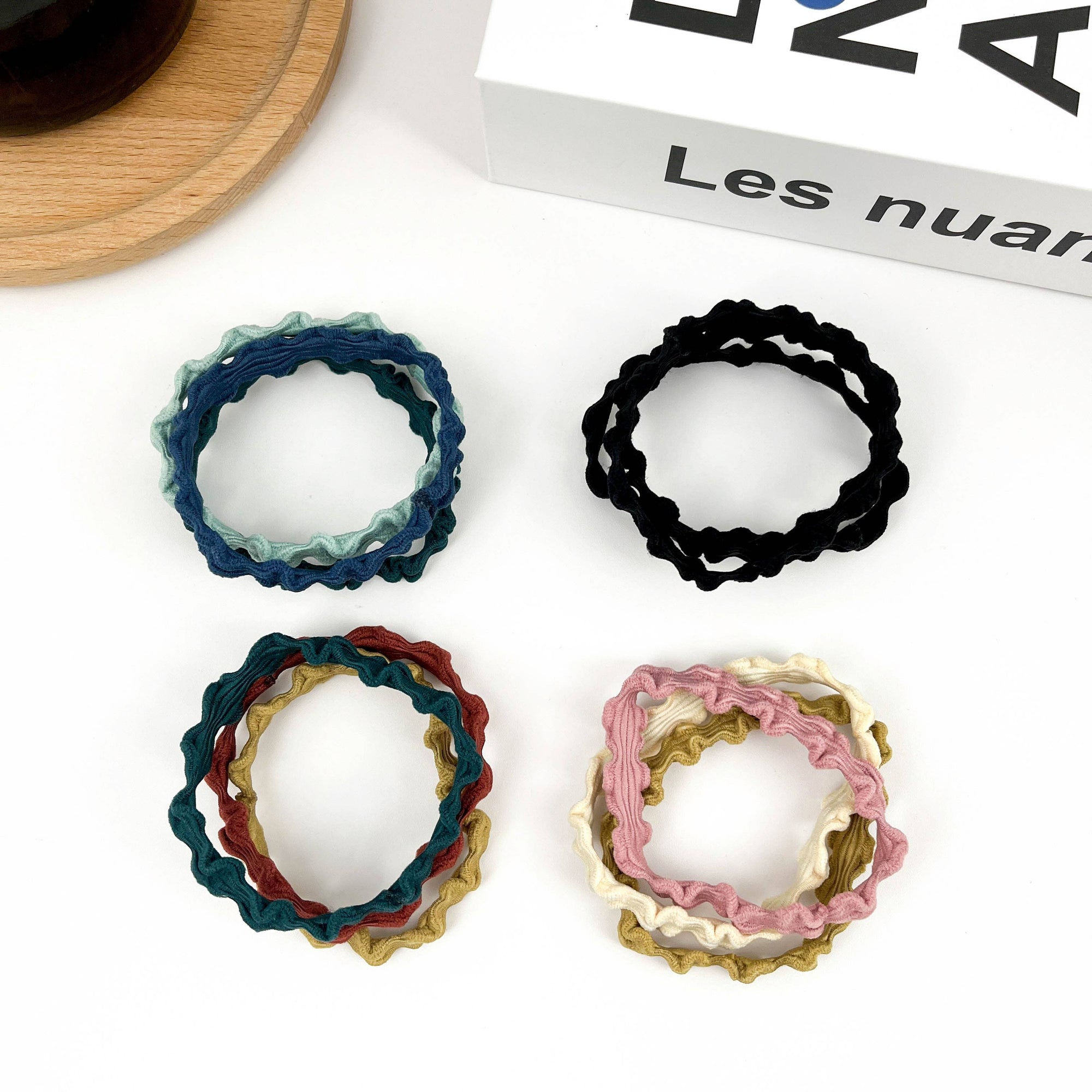 TheDivaSoap - 3PCS Colorful Wave Hair Tie,High Elastic Hair Band Set