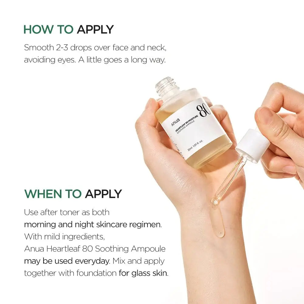 Best Beauty Group - ANUA	Heartleaf 80 Moisture Soothing Ampoule MINI 10ml