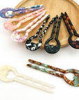 Heart Hairpin, Acetate Hair Stick with Anti-Slip Teeth