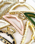 Acetate Metal Half Circle Hair Claw Clip